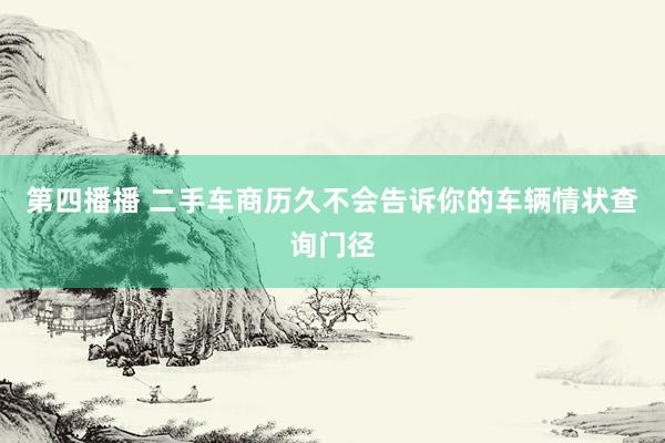 第四播播 二手车商历久不会告诉你的车辆情状查询门径