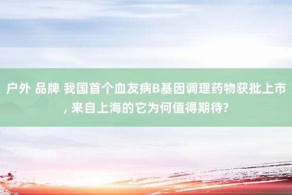 户外 品牌 我国首个血友病B基因调理药物获批上市， 来自上海的它为何值得期待?