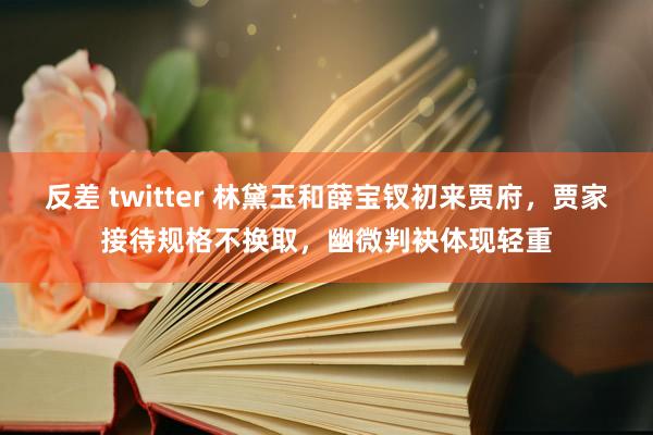 反差 twitter 林黛玉和薛宝钗初来贾府，贾家接待规格不换取，幽微判袂体现轻重
